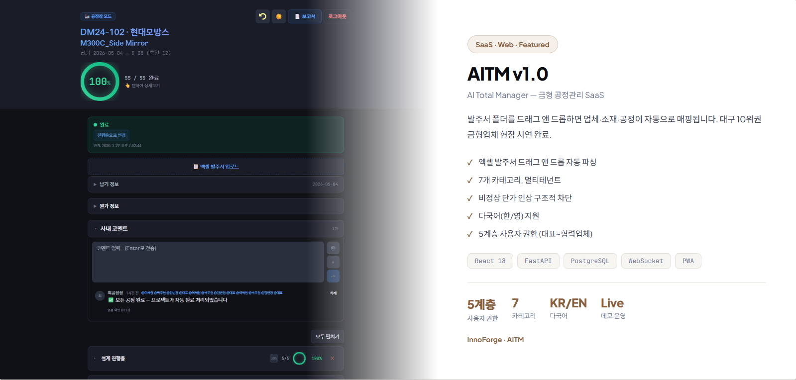 AITM 금형 공정관리 SaaS